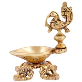Peacock Diya Brass
